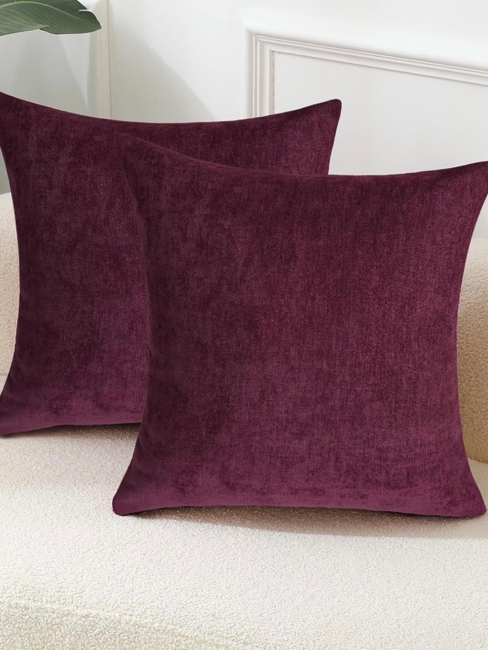 Plush Chenille Throw Pillow Covers